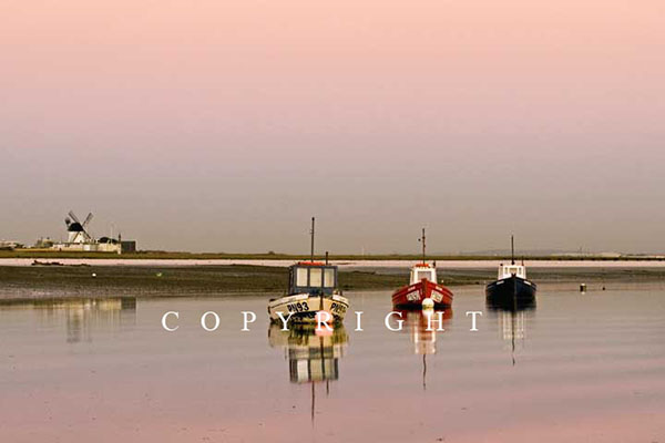 Lytham Shrimp Boats Sunset & Windmill, Ref : 5870