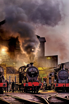Firing Up - Worth Valley Railway. March 2013, Ref 1789 col